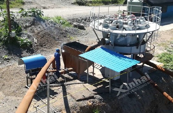 Батарея гидроциклонов для разделения по крупности